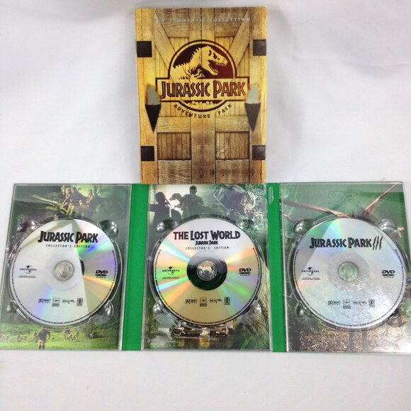 Jurassic Park Franchise Collection Adventure Pack-3 Disc DVD Set- Used - Picture 4 of 4